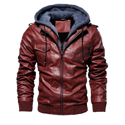 Winter Fashion Motorcycle Leather Jacket Men Slim Fit Oblique Zipper PU Jackets Autumn Mens Leather Biker Coats Warm Streetwear