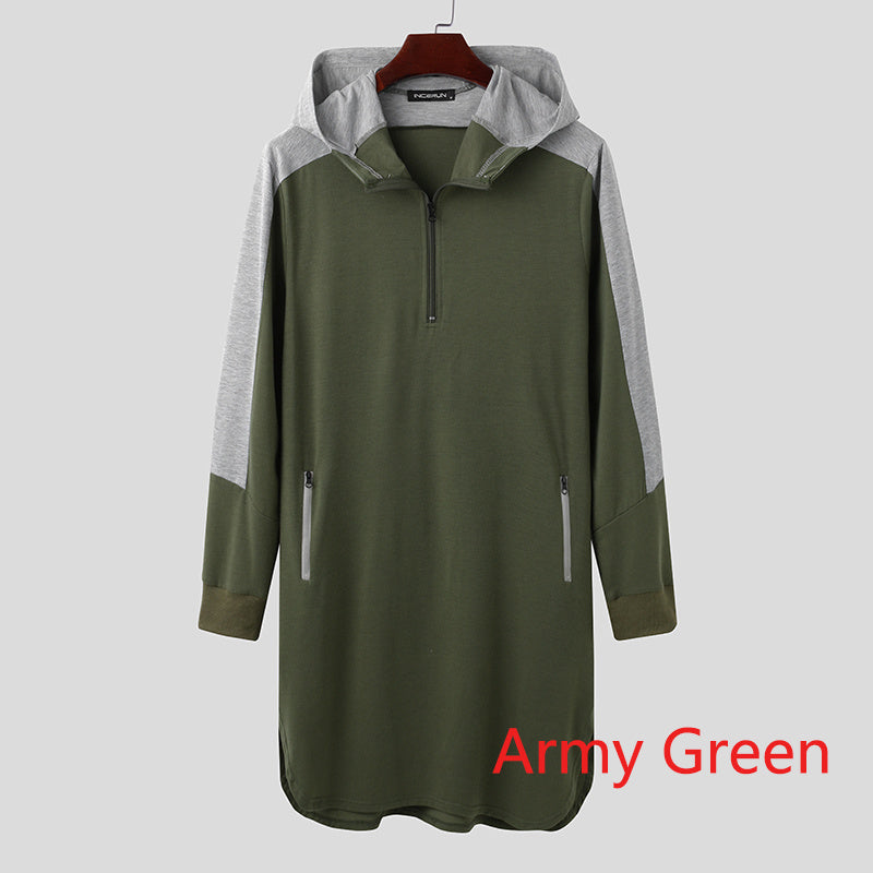Men's Arabian matching robe Muslim zipper pocket sweater