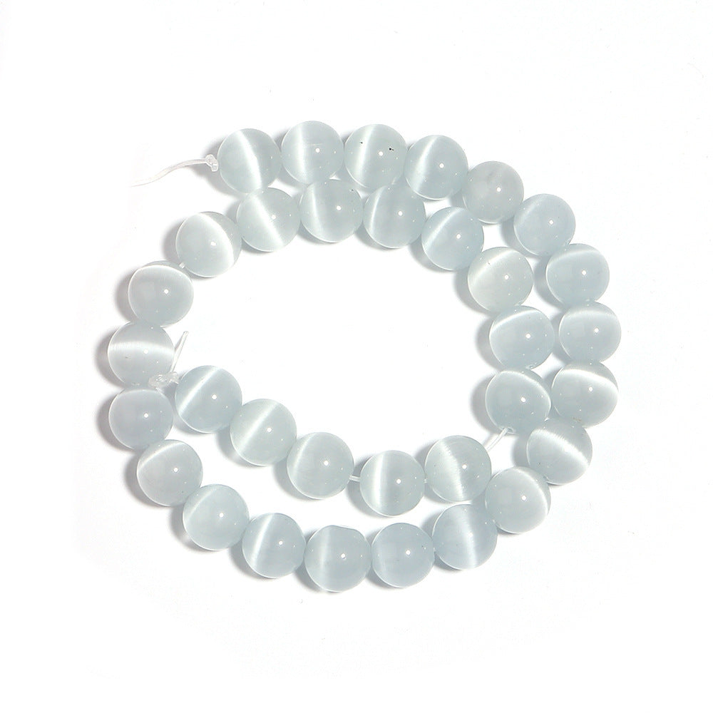 White Opal Scattered Beads Handmade Beaded Semi-finished Products Round Beads Diy Ornament