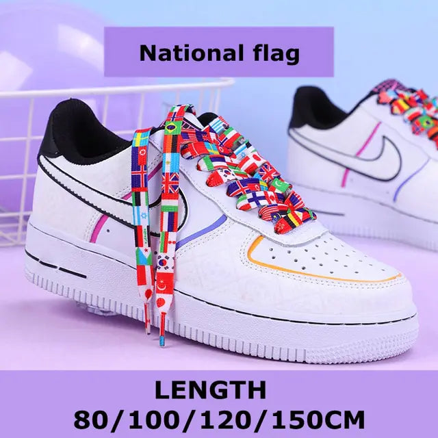 Rainbow Gradient Flat Shoelaces Pair