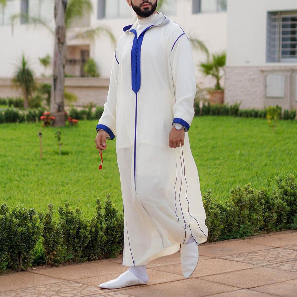 Slim-fit White Muslim Robe Shirt