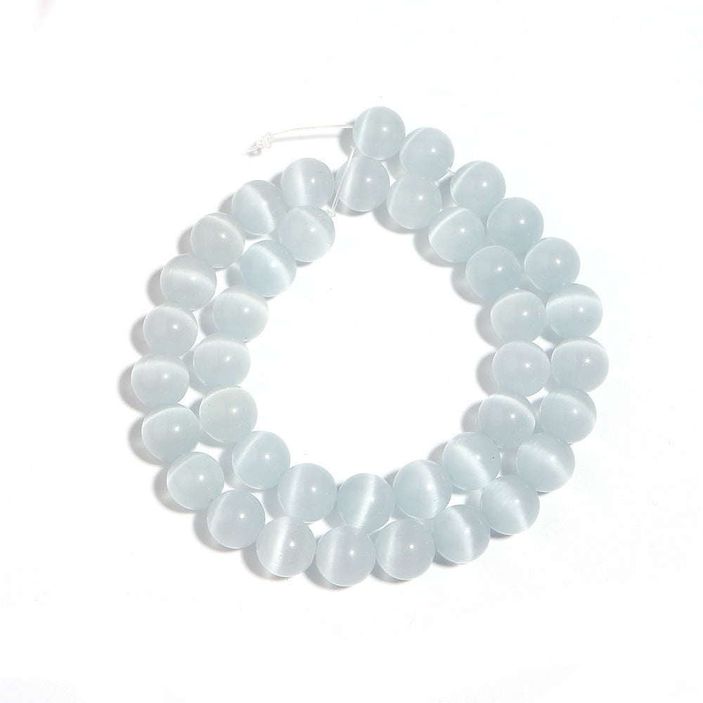 White Opal Scattered Beads Handmade Beaded Semi-finished Products Round Beads Diy Ornament