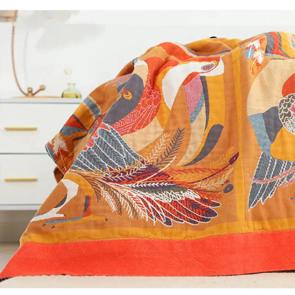 Throw Blanket Bedspread Tropical Garden