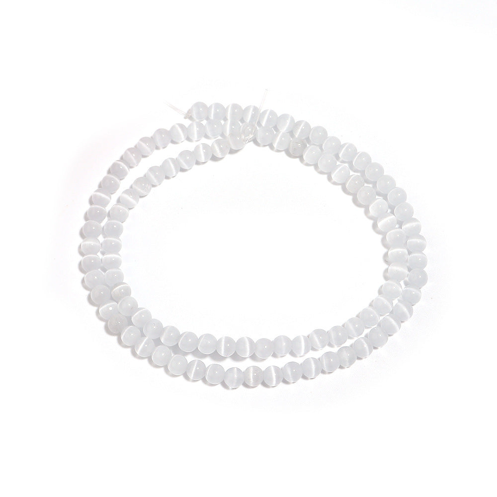 White Opal Scattered Beads Handmade Beaded Semi-finished Products Round Beads Diy Ornament