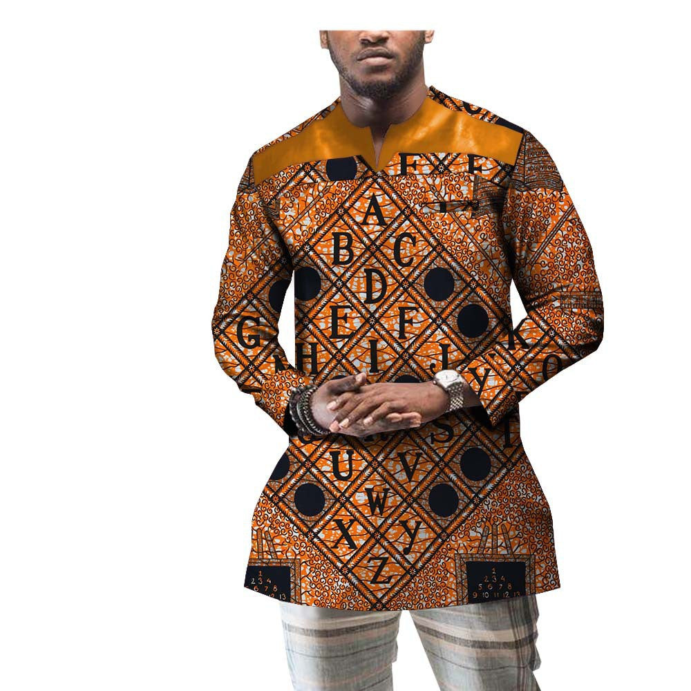 African Printed Men's Cotton Blouse
