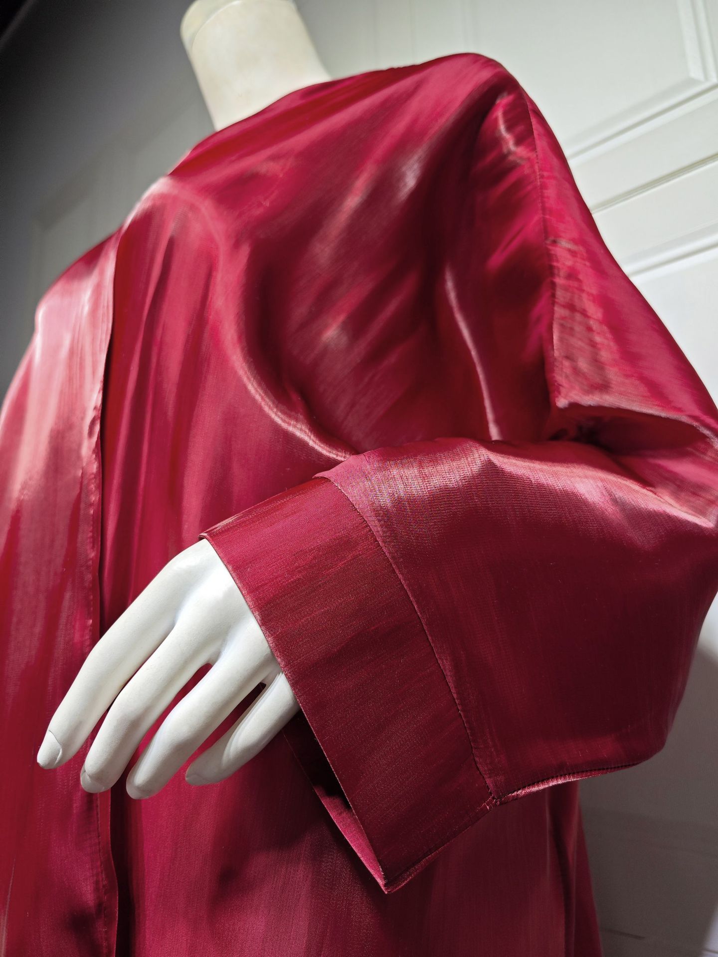 Muslim Bright Silk Satin Batwing Sleeve Robe