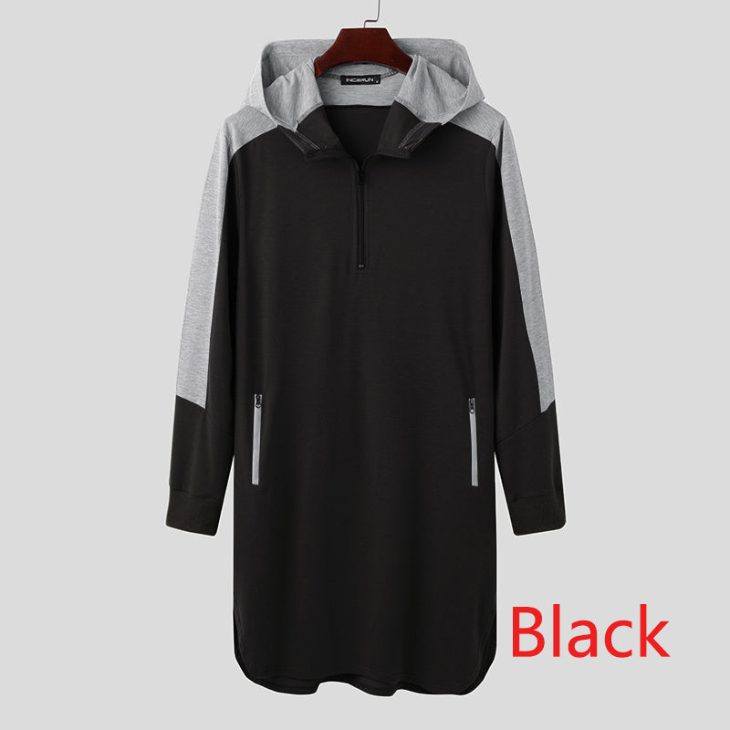 Men's Arabian matching robe Muslim zipper pocket sweater