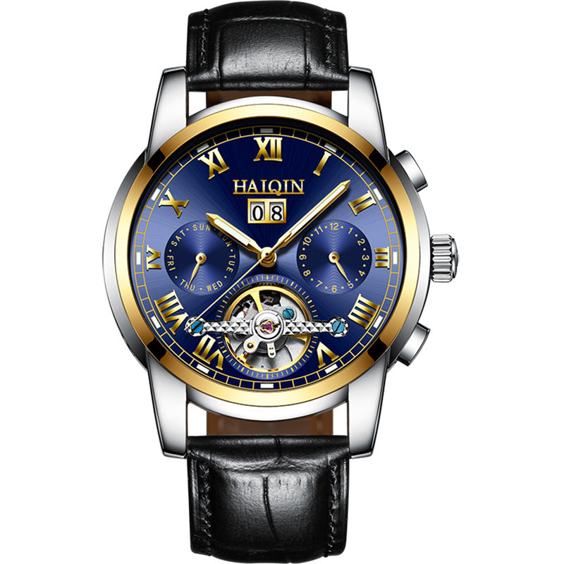 Men's Fashion Waterproof Luminous Hollow Tourbillon Automatic Mechanical Watch