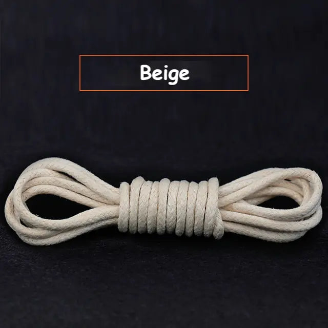 Cotton Waxed Round Shoelaces Set