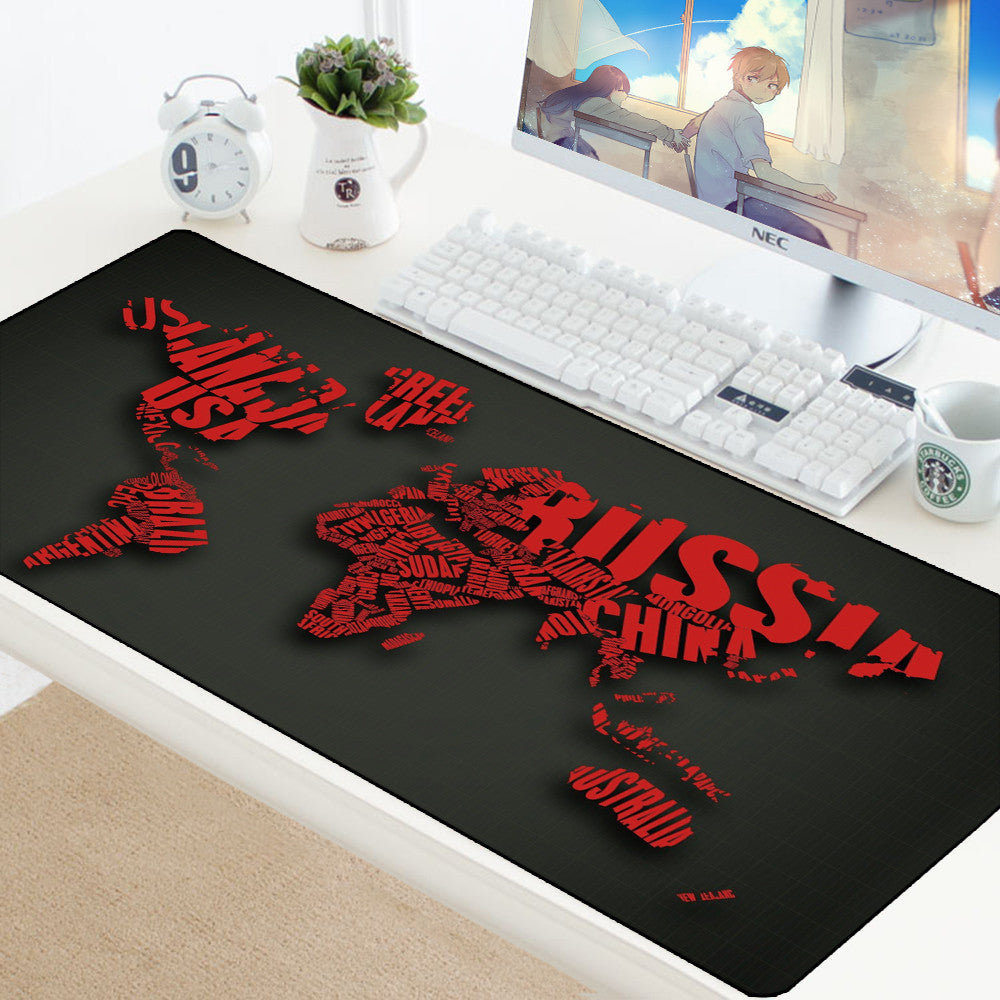 Laptop Gaming Mouse Pad World Map Keyboard Desk