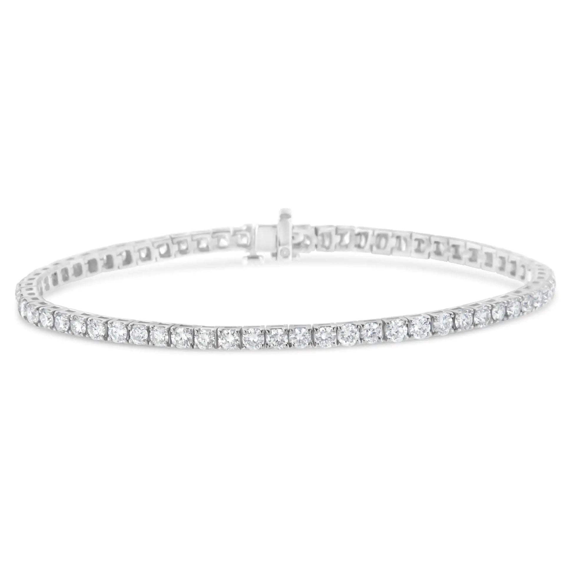 IGI Certified Diamond 14K White Gold Classic 7” Tennis Bracelet - Choice of Carat Weights