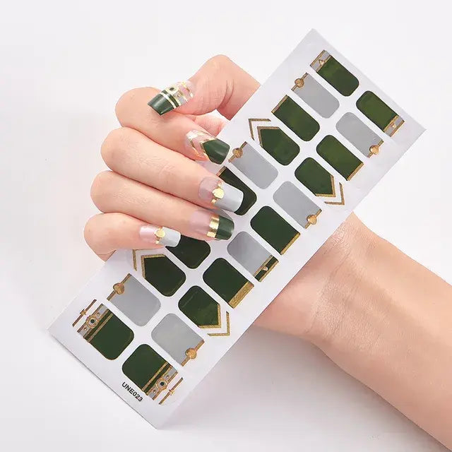 Semi Cured Gel Nail Wraps Full Cover Adhesive Manicure Decoration