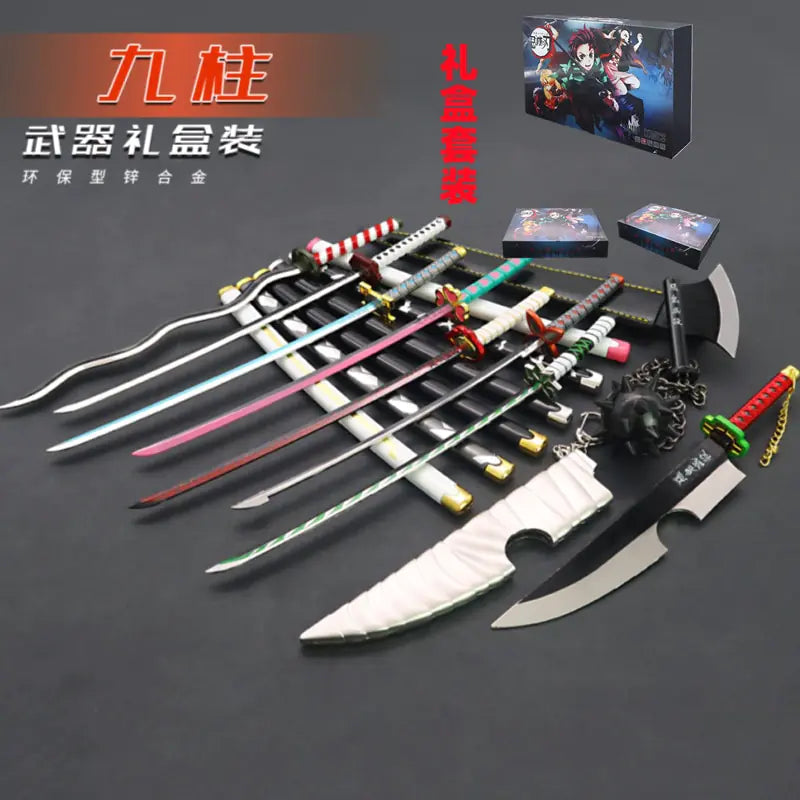 Demon Slayer 9pcs Sword Agatsuma Zenitsu Nichirin Blade Katana Sword