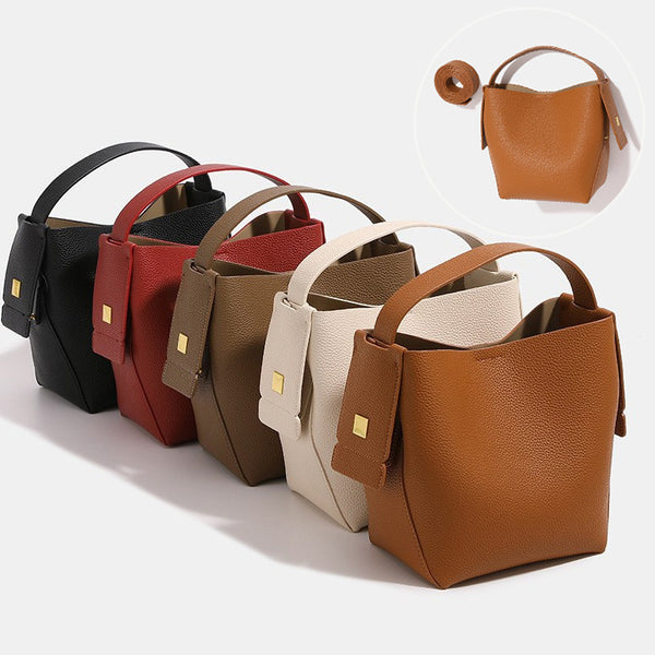 Bolsos de mano Vintage simples para mujer, bolsos de hombro tipo bandolera pequeños de negocios, bolsos de cuero de lujo a la moda