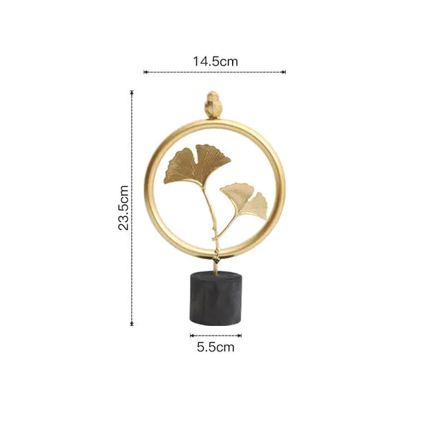 Nordic Gold Ginkgo  Leaves Sculpture