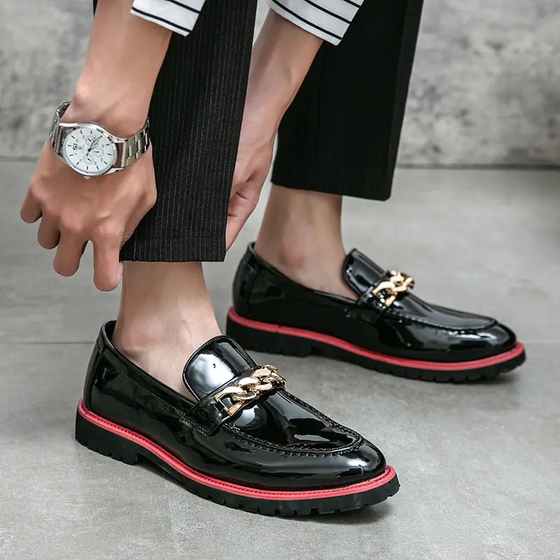 Luxury Leather Black Loafers for Men - Designer Italian Dress Shoes