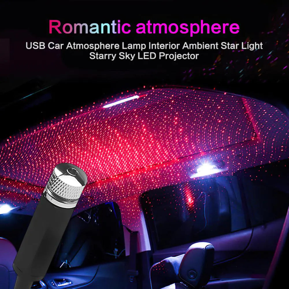 Mini proyector LED de techo con luz nocturna para coche