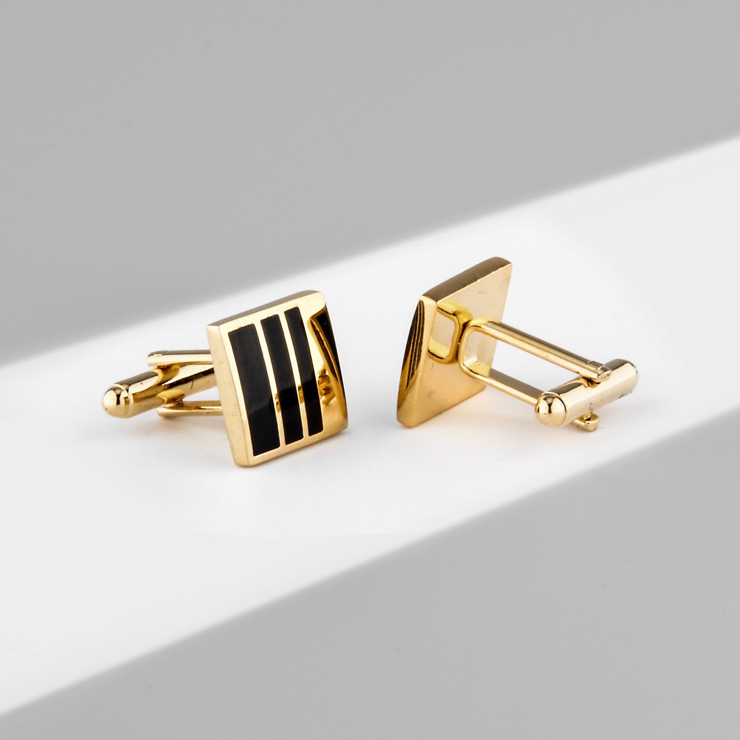 French Fashion Enamel Gold Plated Copper Cufflinks