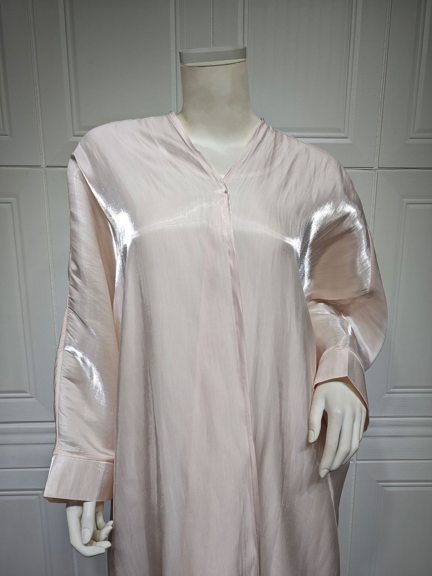 Muslim Bright Silk Satin Batwing Sleeve Robe