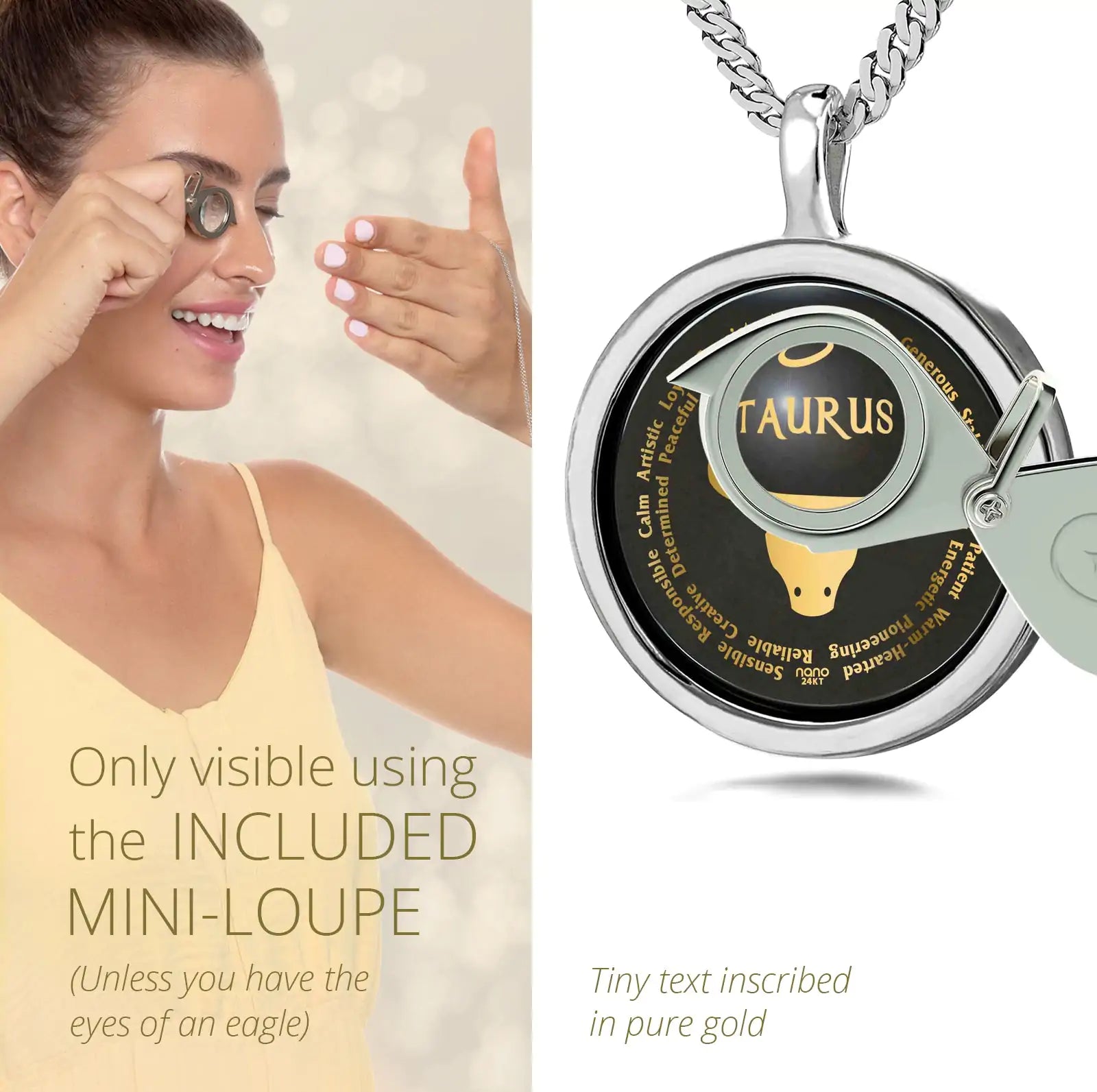 Taurus Necklaces for Lovers of the Zodiac 24k Gold Inscribed