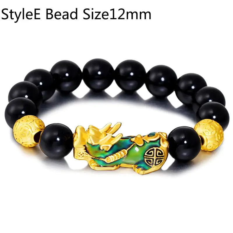 Feng Shui Wealth Bracelet  Black Beads