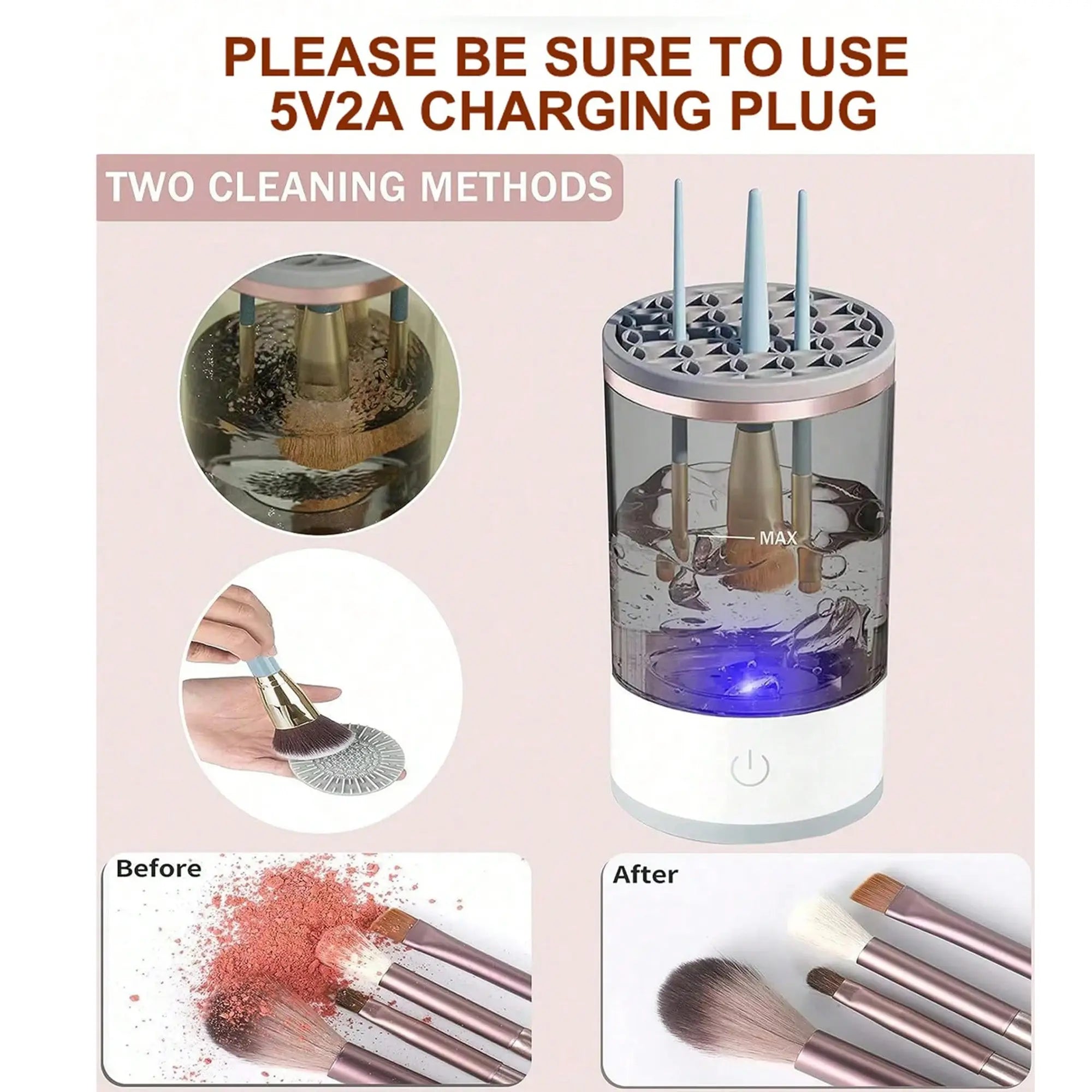 3-in-1 Automatic Makeup Brush Cleaning and Drying Stand