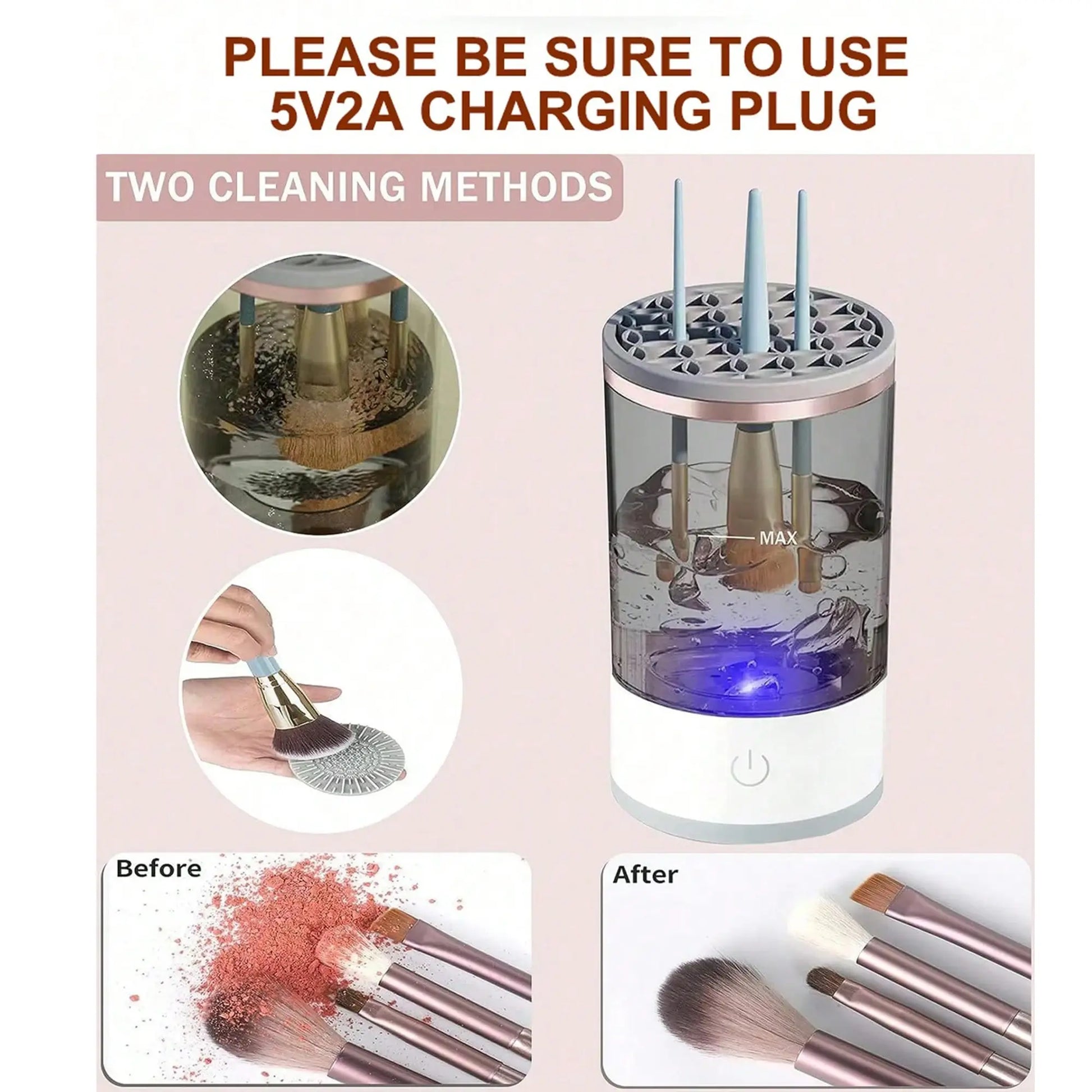 3-in-1 Automatic Makeup Brush Cleaning and Drying Stand