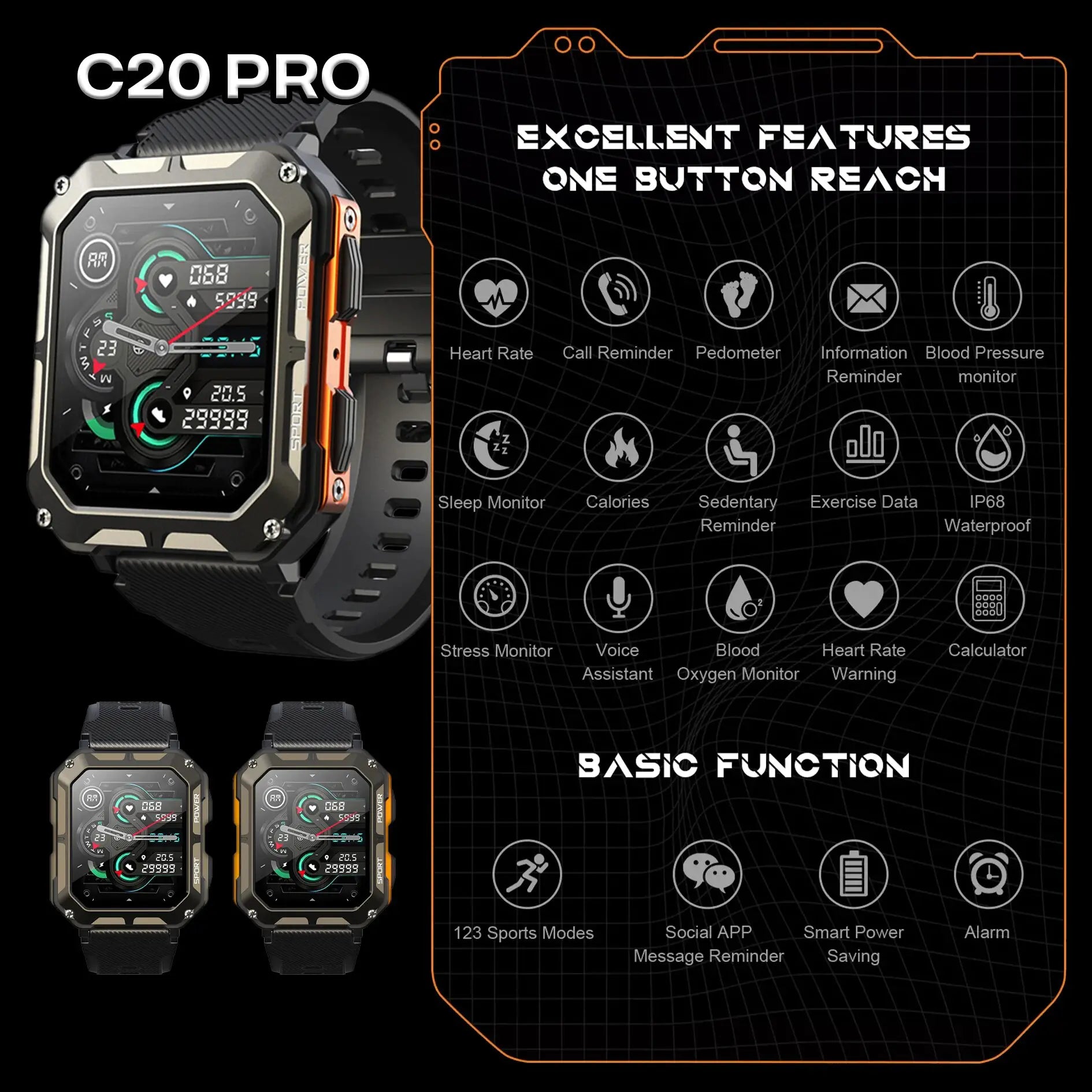 Upgraded Waterproof Smart Watch