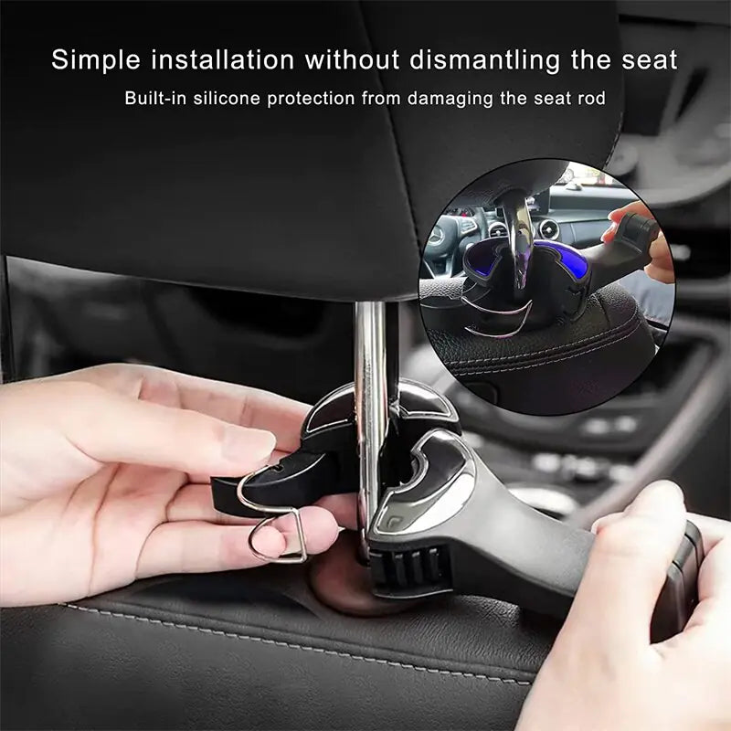 2-in-1 Car Headrest Hook & Phone Holder