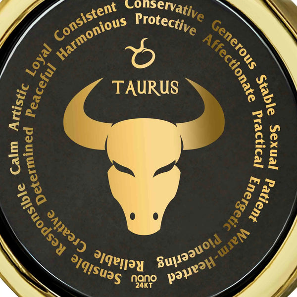 Taurus Necklaces for Lovers of the Zodiac 24k Gold Inscribed