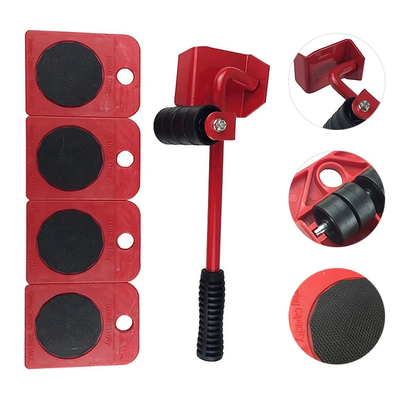 Furniture Lifter Sliders Kit: Heavy-Duty Roller Move Tool Set for 100Kg/220Lbs