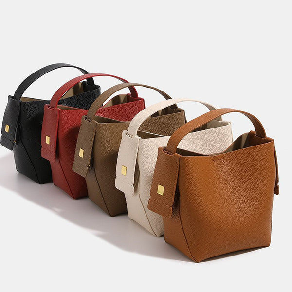 Bolsos de mano Vintage simples para mujer, bolsos de hombro tipo bandolera pequeños de negocios, bolsos de cuero de lujo a la moda