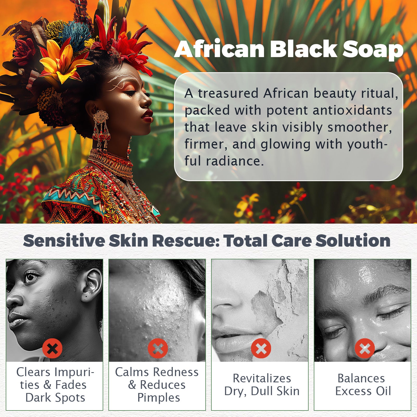 Nourishing Moisturizing Moisturizing Mild Non-irritating African Black Soap