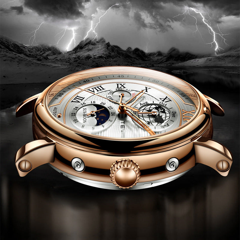 Men's Waterproof Moon Phase Automatic Mechanical Watch