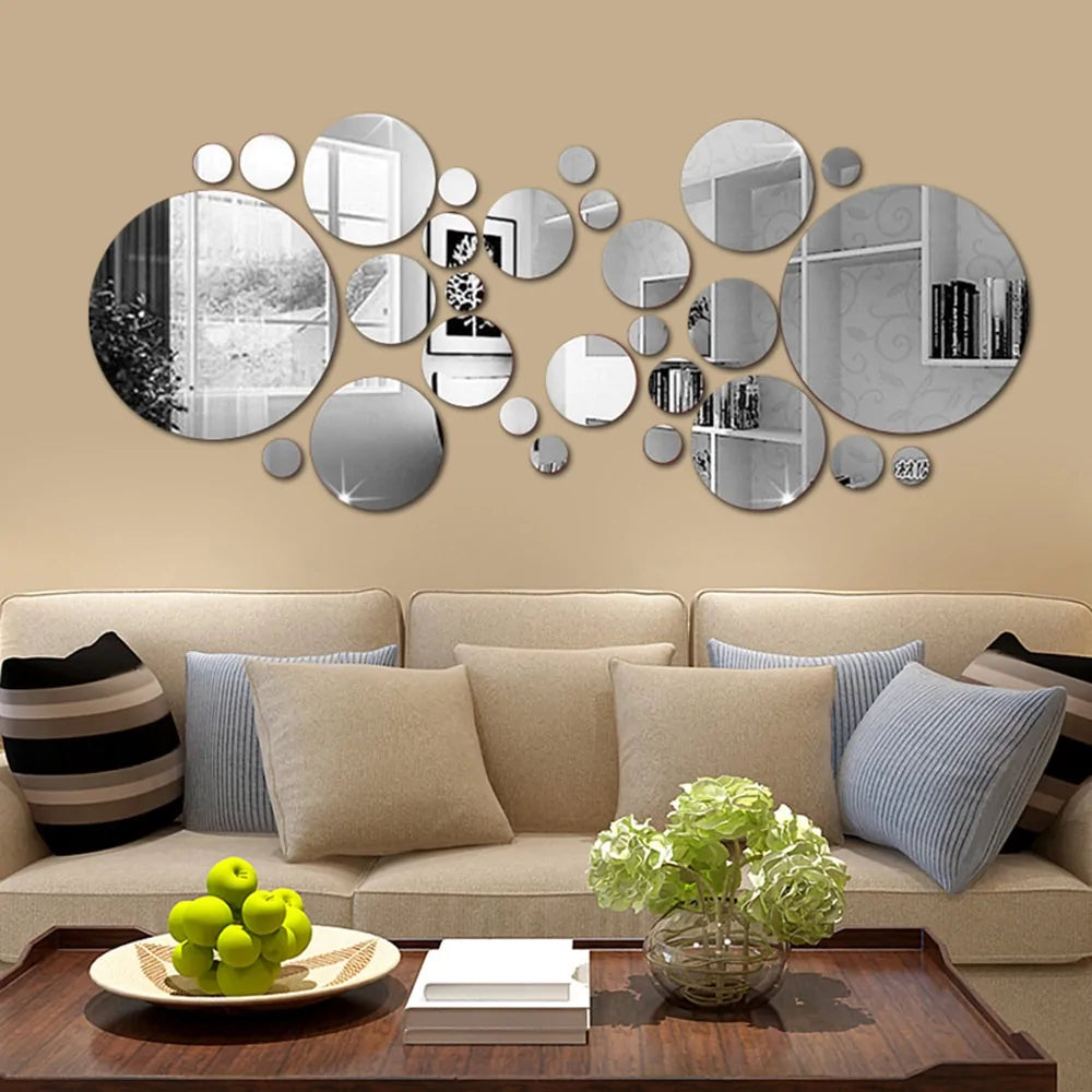 3D Mirror Wall Sticker 26 Pieces