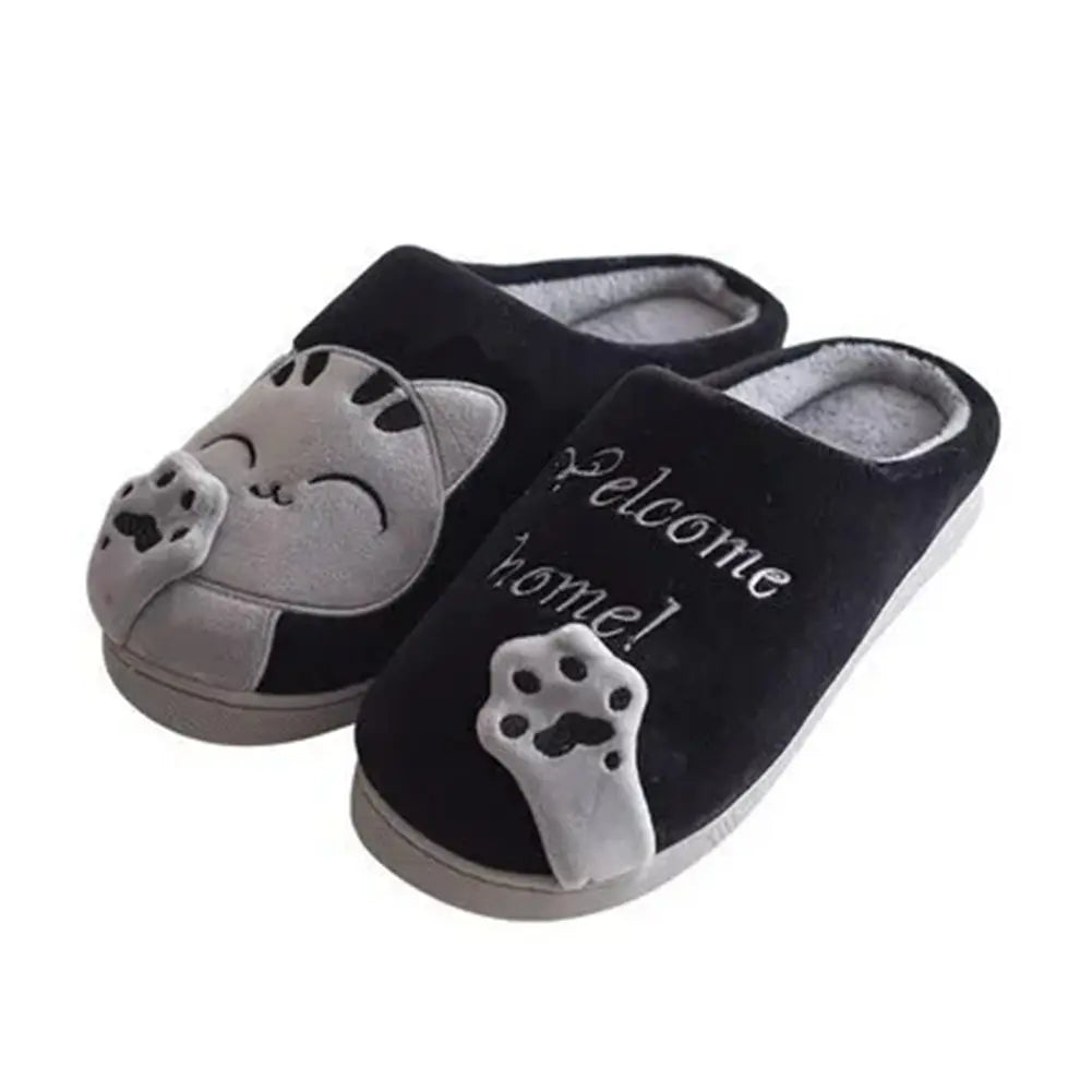 Winter Home Slippers Cute Cartoon Cat