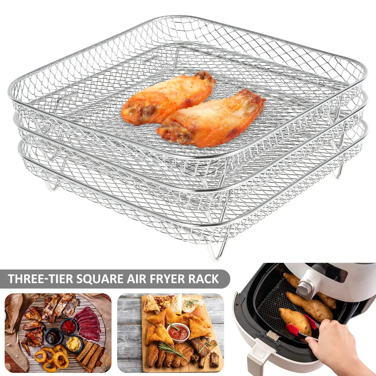 Rack  Air Fryer  fryer rack  baking rack  air fryer ribs  ribs in an air fryer  air fryer pork ribs  baking sheet rack  baking racks for sheet pans  air fry basket for oven  air fryer rack  air fryer ribs recipe  wire rack for baking