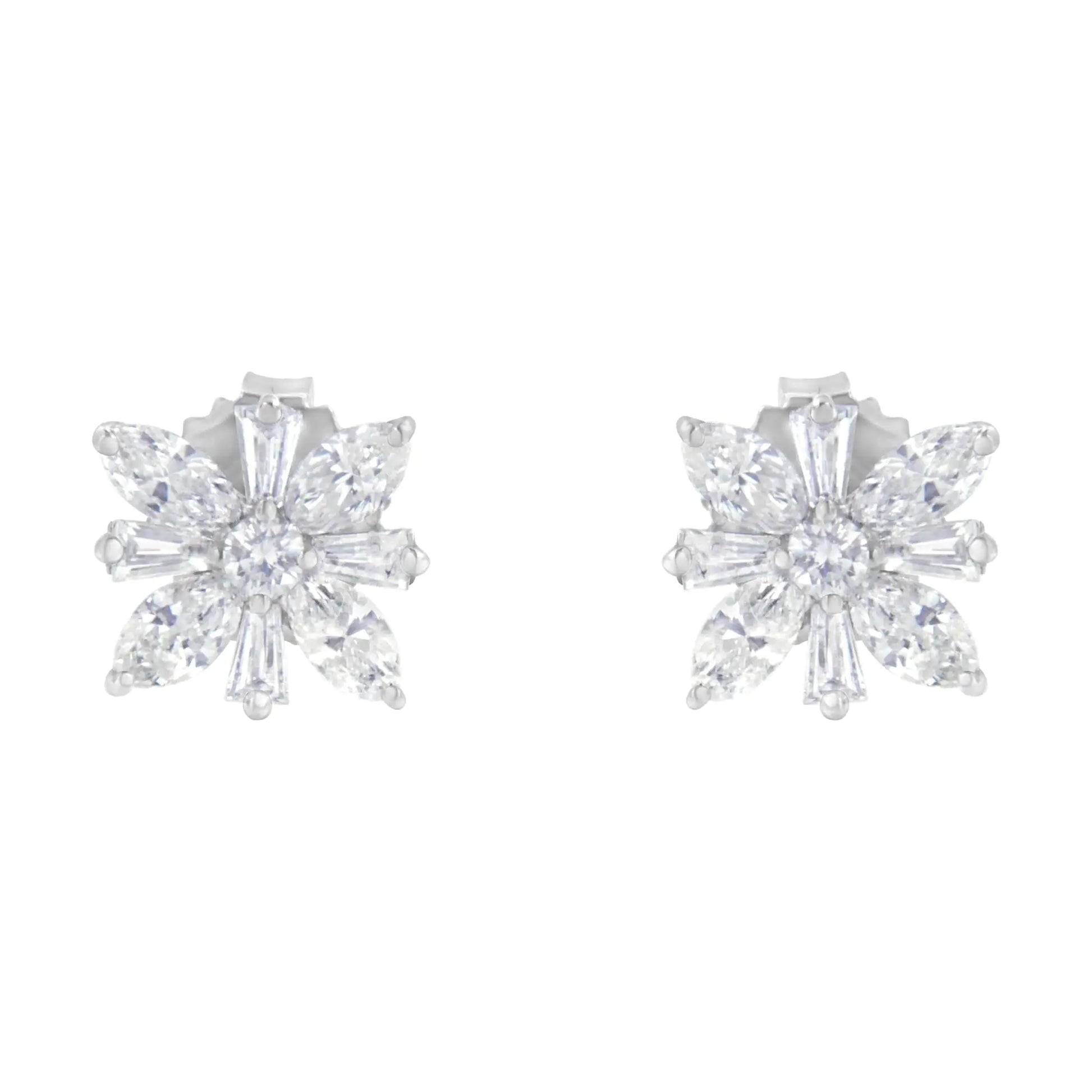 14K White Gold 1 1/4 cttw Diamond Stud Earring (H-I, SI1-SI2)