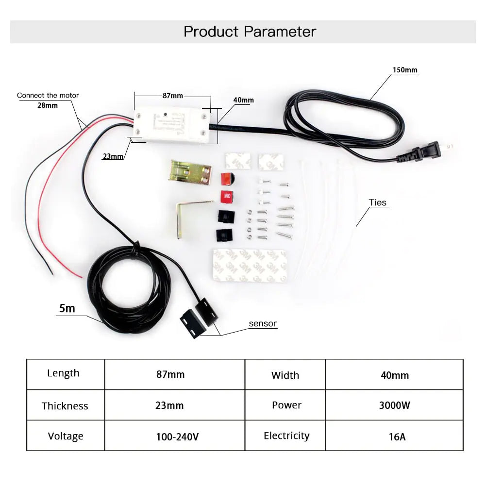 Controlador de puerta de garaje inteligente WiFi