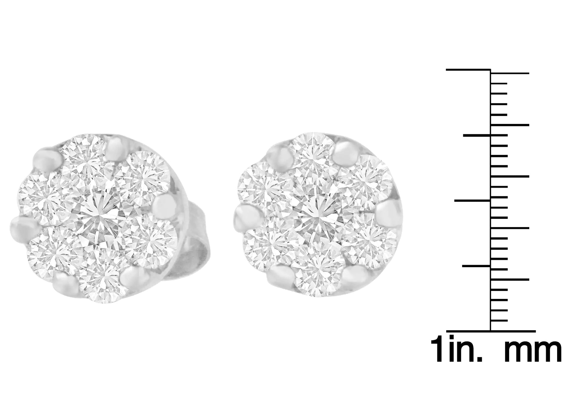 14K White Gold 3/4 cttw Round Diamond Stud Earring (G-H, SI2-I1)