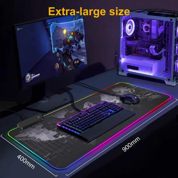 Luminous RGB LED Lights Desktop Gaming Mouse Pad