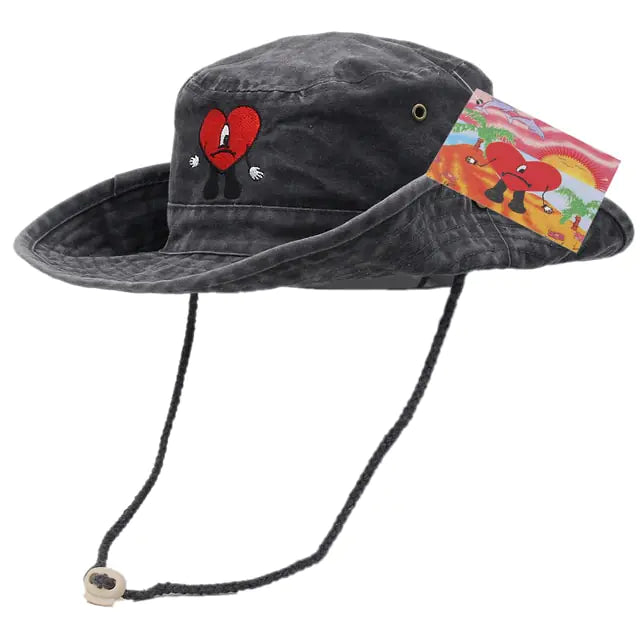 Foldable Cotton Embroidered Bucket Hat