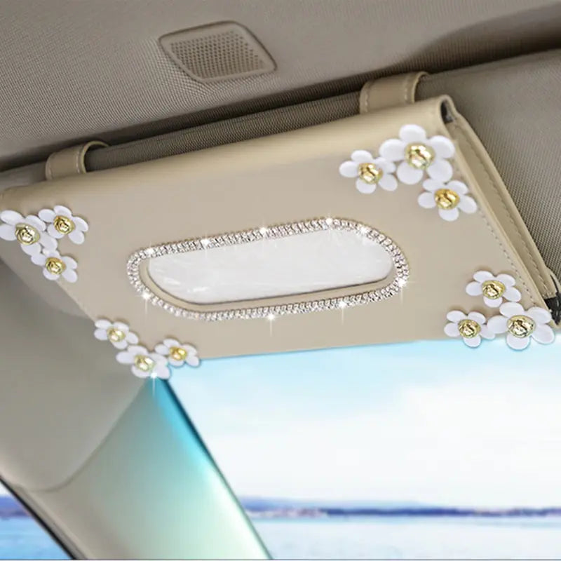 Car Crystal Paper Box with Chrysanthemum Crystal