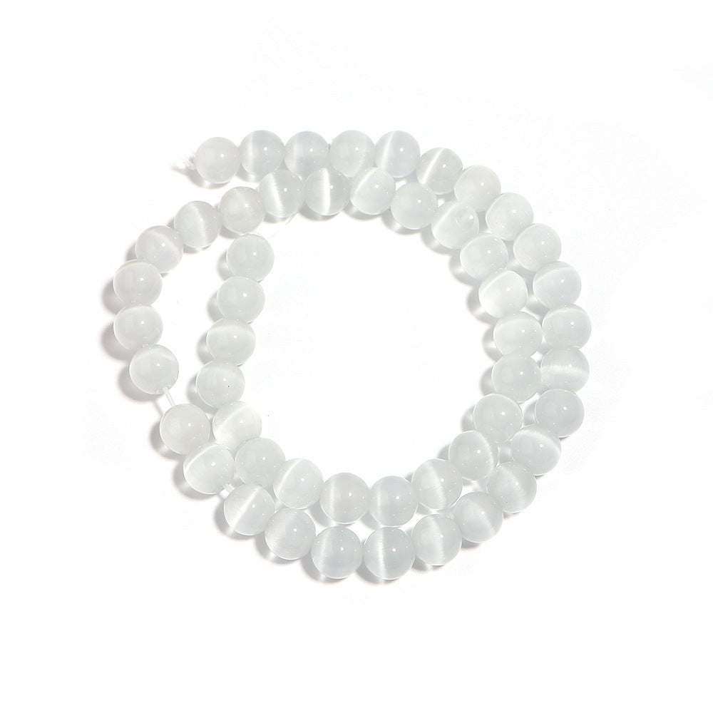 White Opal Scattered Beads Handmade Beaded Semi-finished Products Round Beads Diy Ornament