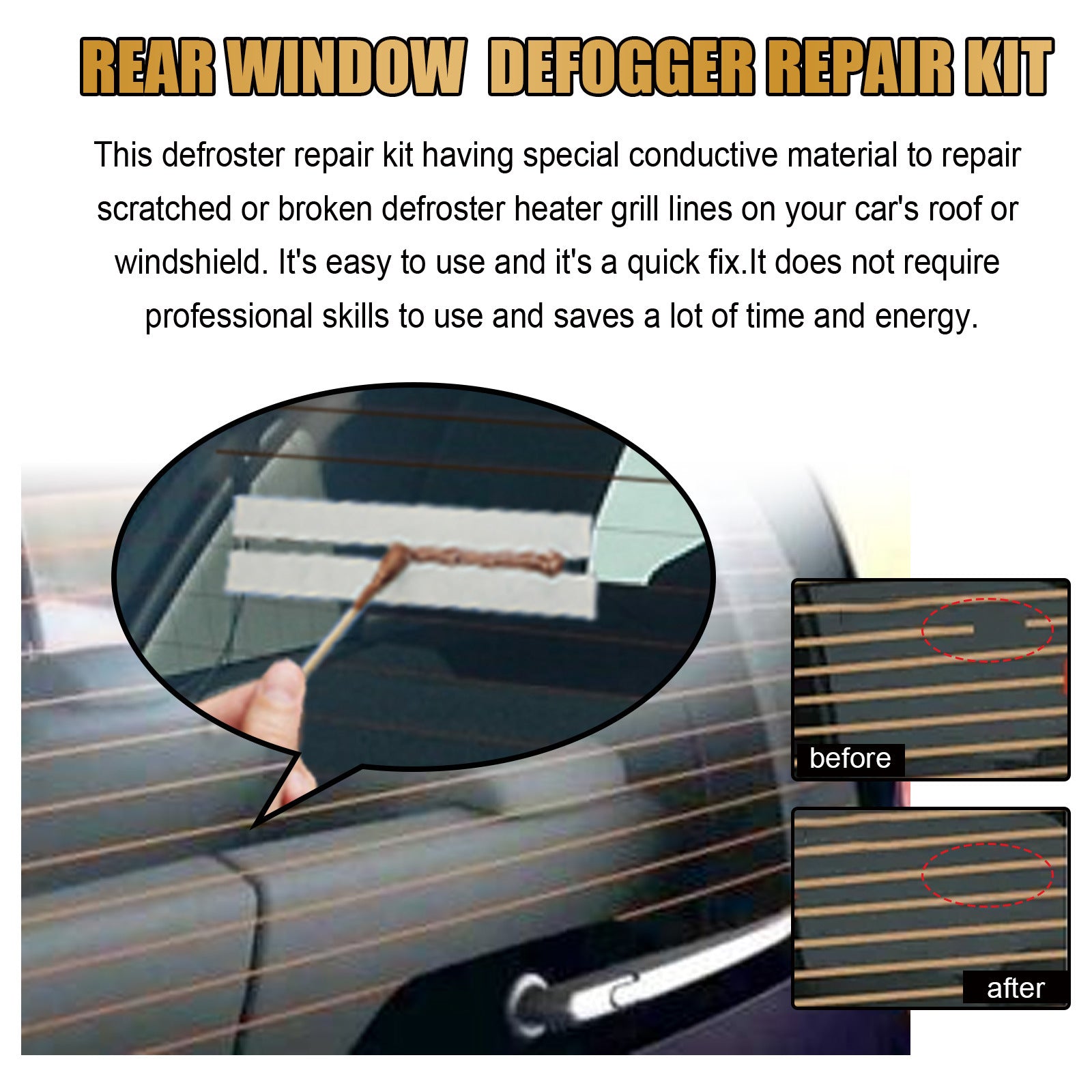 Rear Window Heater Defroster Repair Kit Grille Line Repair Suit