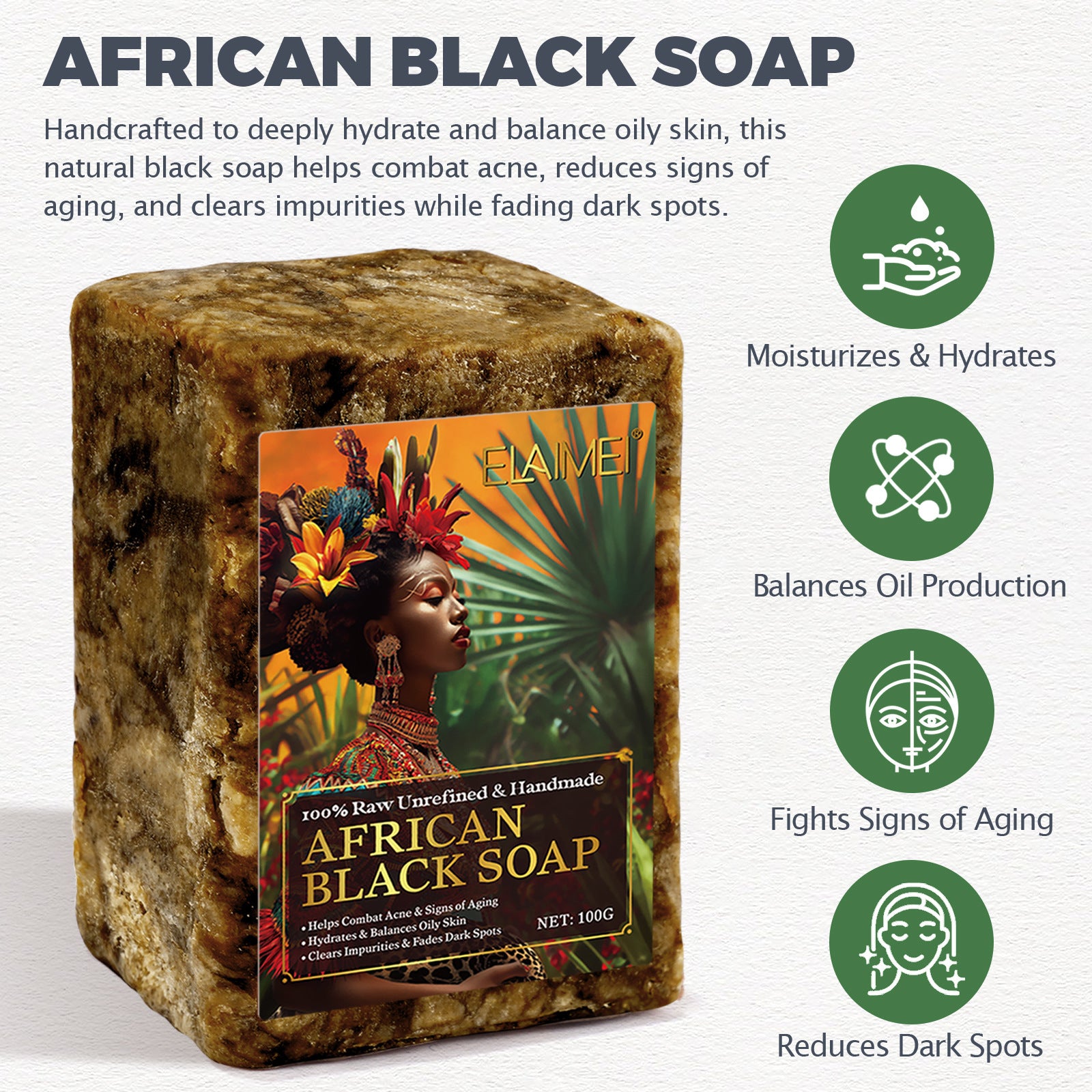 Nourishing Moisturizing Moisturizing Mild Non-irritating African Black Soap