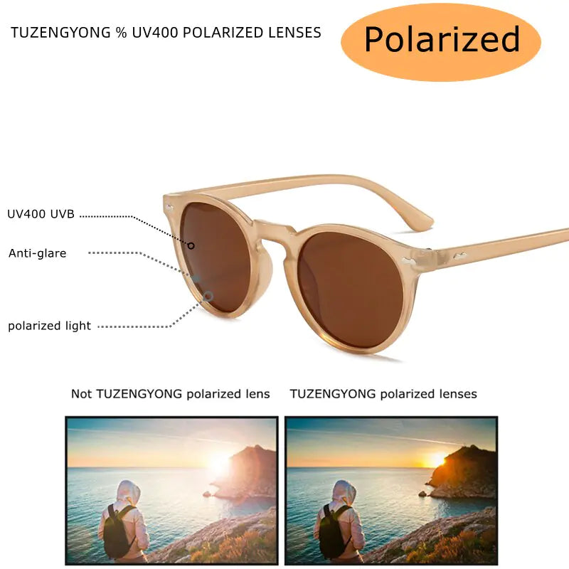 Designer Polarized Round Lens Sunglasses