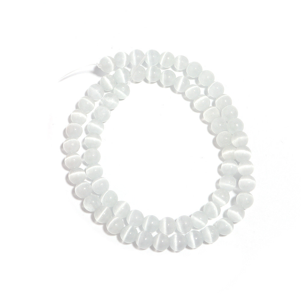 White Opal Scattered Beads Handmade Beaded Semi-finished Products Round Beads Diy Ornament