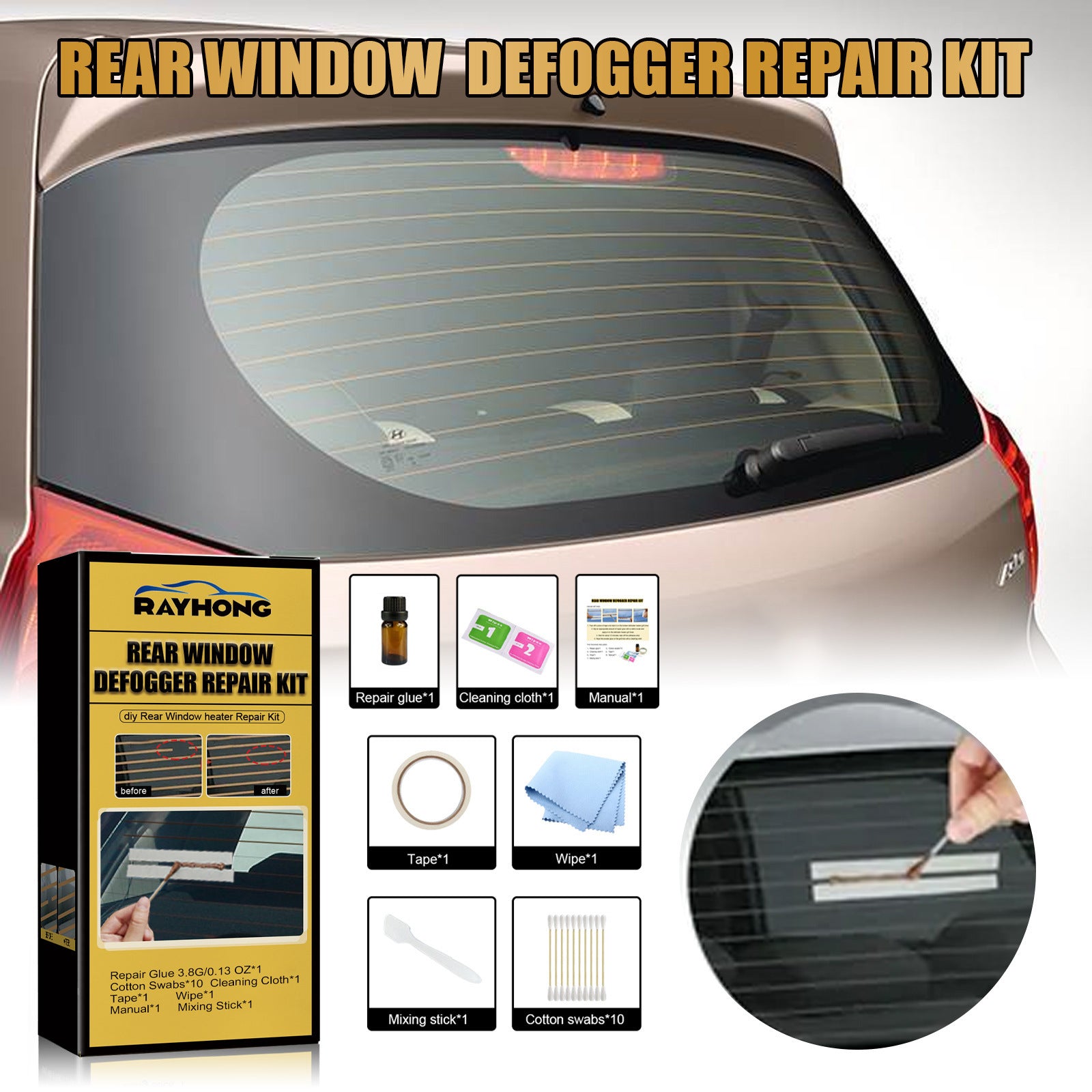 Rear Window Heater Defroster Repair Kit Grille Line Repair Suit