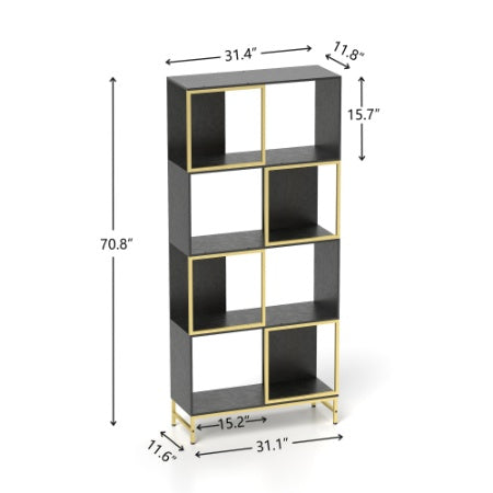 4-Tier Storage Shelves, Bookcase Display Storage Shelf Corner Shelf For Small Space, Living Room